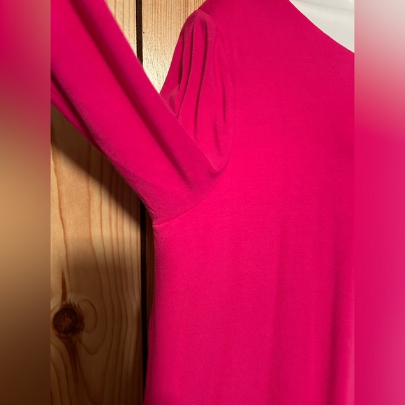 Vince Camuto Tunic 3/4 Sleeves Round Neck Crisscross Front Tunic Pink Rayon - Picture 3 of 10